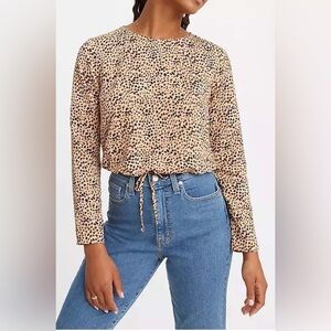 LEVI'S - Tamara Longsleeve. Leopard print top with front tie. Large